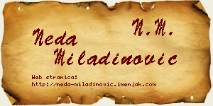 Neda Miladinović vizit kartica